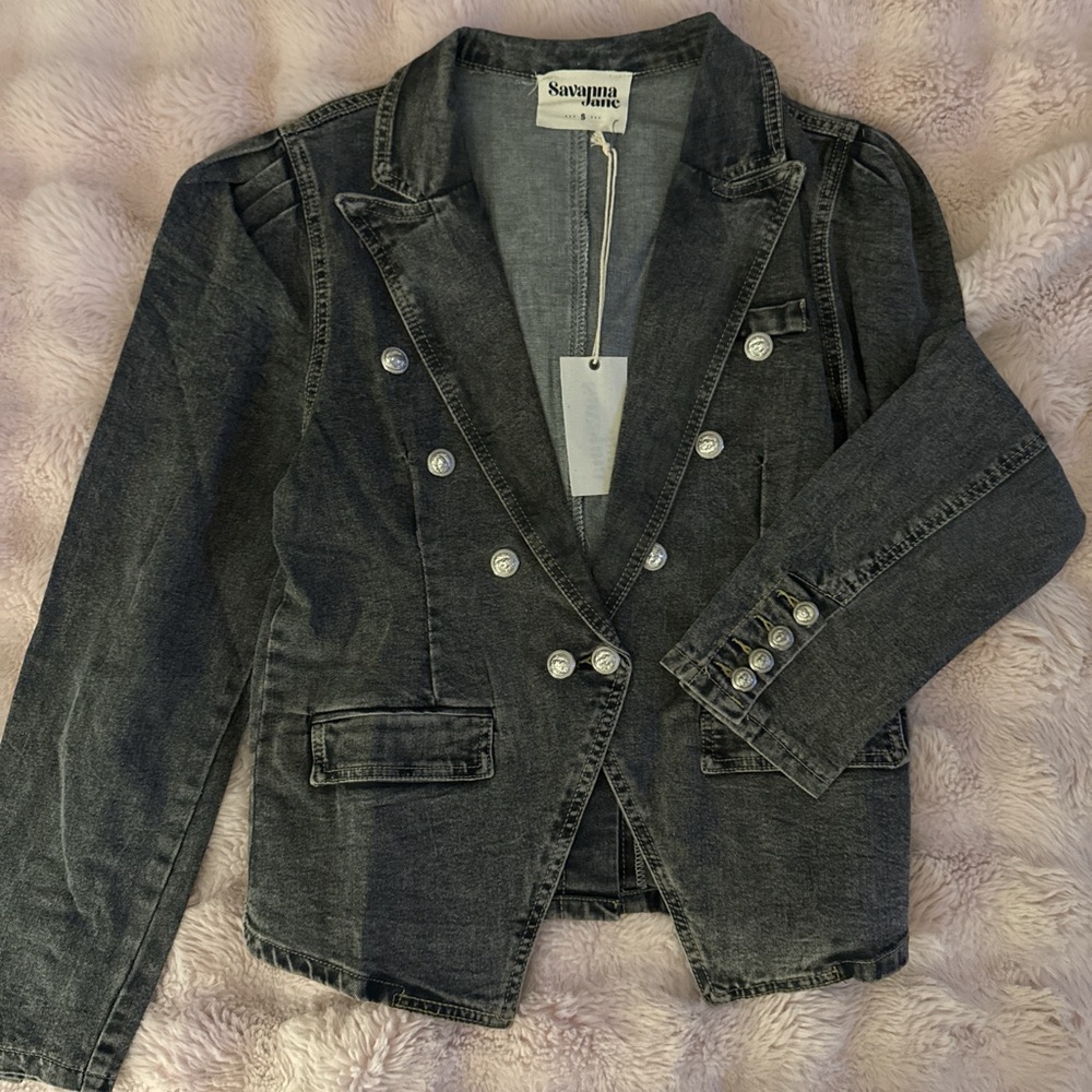 black western denim jacket